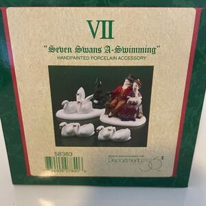 Department 56 Seven Swans A-Swimming 12 Days of Christmas Dickens Village